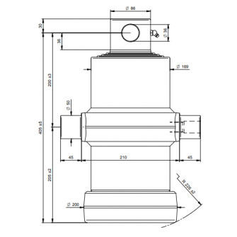 Teleskopski cilinder 4 stopnje 20 ton 1030 mm z luknjo 4070F